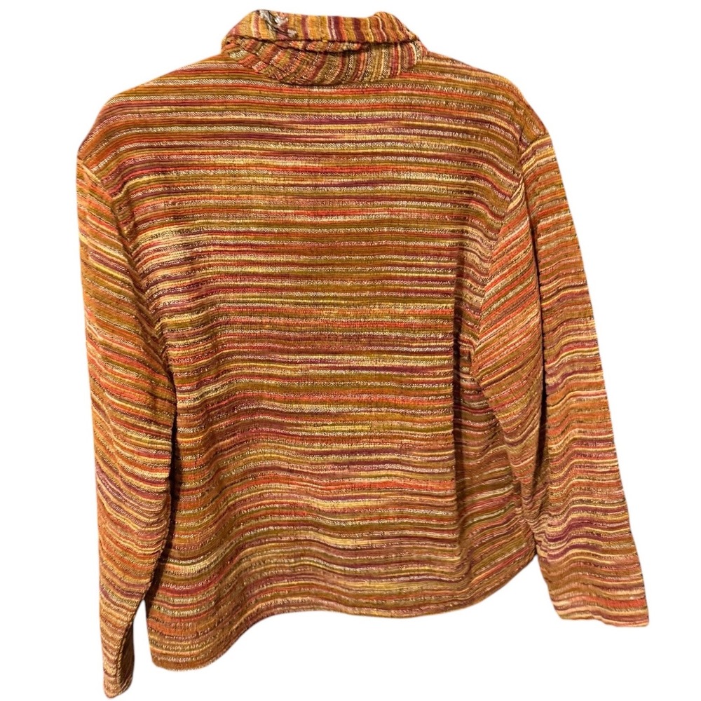 Vintage TanTrums Striped Chenille Jacket S Boho Art To Wear Textured Boxy 90s - Picture 3 of 14
